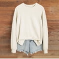 thumbnail image 2 of HNMKIU Chemises pour Femmes Chandail en Molleton pour Femmes Hauts Décontractés Raglan Manches Longues Col Rond Chandail Chandail en Molleton Décontracté Couleur Unie Hauts, 2 of 4
