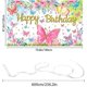 thumbnail image 4 of Butterfly Happy Birthday Banner Butterfly Theme Photography Background Butterfly Backdrop for Girls Butterfly Birthday Party Decoration, 4 of 4