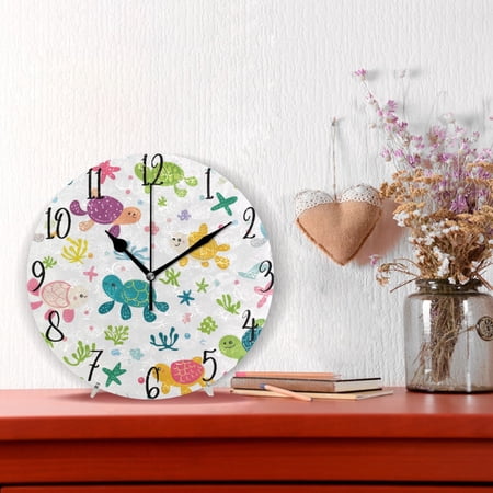 10 Quartz Indoor Wall Clock Silent Mechanism / Sea Turtles
