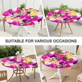 thumbnail image 7 of Round Fitted Tablecloth with Elastic Edges Fits 36"-44" Round Tables Pioneer Colorful Floral Waterproof Table Cover Washable Indoor and Outdoor for Party Kitchen Dinner Banquet Patio Picnic, 7 of 7