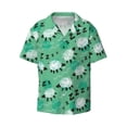 thumbnail image 2 of Lsque Sheep Zzz print Men's Cuban Collar Short Sleeve Shirt Summer Beachwear Casual Button Down Fashionable Vacation Leisure Shirt-XX-Large, 2 of 7