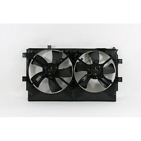 Dual Radiator and Condenser Fan Assembly - Pacific Best Inc For/Fit MI3115139 08-17 Mitsubishi Lancer 09-17 Sportback w/o