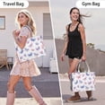 thumbnail image 6 of Large Capacity Tote Bag,White Background Butterfly Pattern Handbag Fashion Luxury Tote Bag,15.7"x13"x 5.1" Inches,Laptop Compatible, 6 of 6
