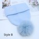 thumbnail image 1 of Gorro con pompones de piel de zorro Real para mujer, gorro cálido para exteriores, gorro grueso de punto de conejo, Navidad, novedad de invierno, 1 of 4