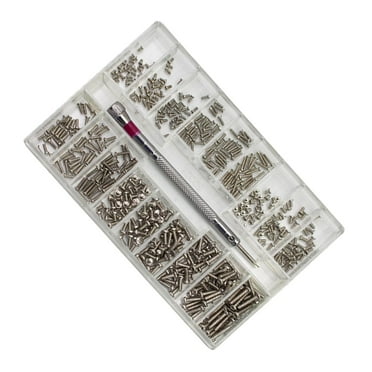 Small Screws Assortment Stainless Steel Repair Tool Hand Tool Replacement Machine Screws Tiny Micro Screws Set for Electronics Eyeglasses Style A