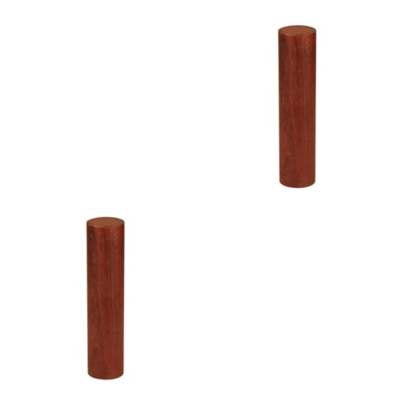 Yuarrent Wood Cylinder Sand Shaker Round Shape Party Mahogany Musical Instrument Hammer Supplies Rhythm Toys Percussion Game Sticks Drum 2piezas