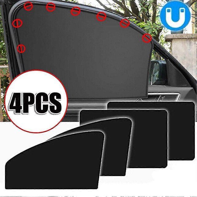 4pcs Car SUV Sunshade UV Protector Front Rear Side Window Curtain Magnetic Sun Shade,JXLGV