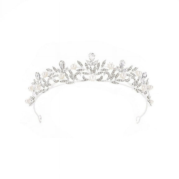 Nvzi-c Wedding Tiara for Bride Princess Tiara Headband Bridal Crown,Crystal Rhinestone Hair Jewelry Decor for Queen Bride Birthday Prom Wedding Pageant Halloween Costume Party(Silvery)