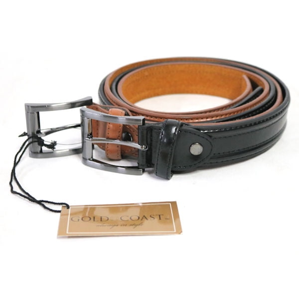 Gold Coast Gold Coast Men's Genuine Leather Belt Set Size 40, Caramel