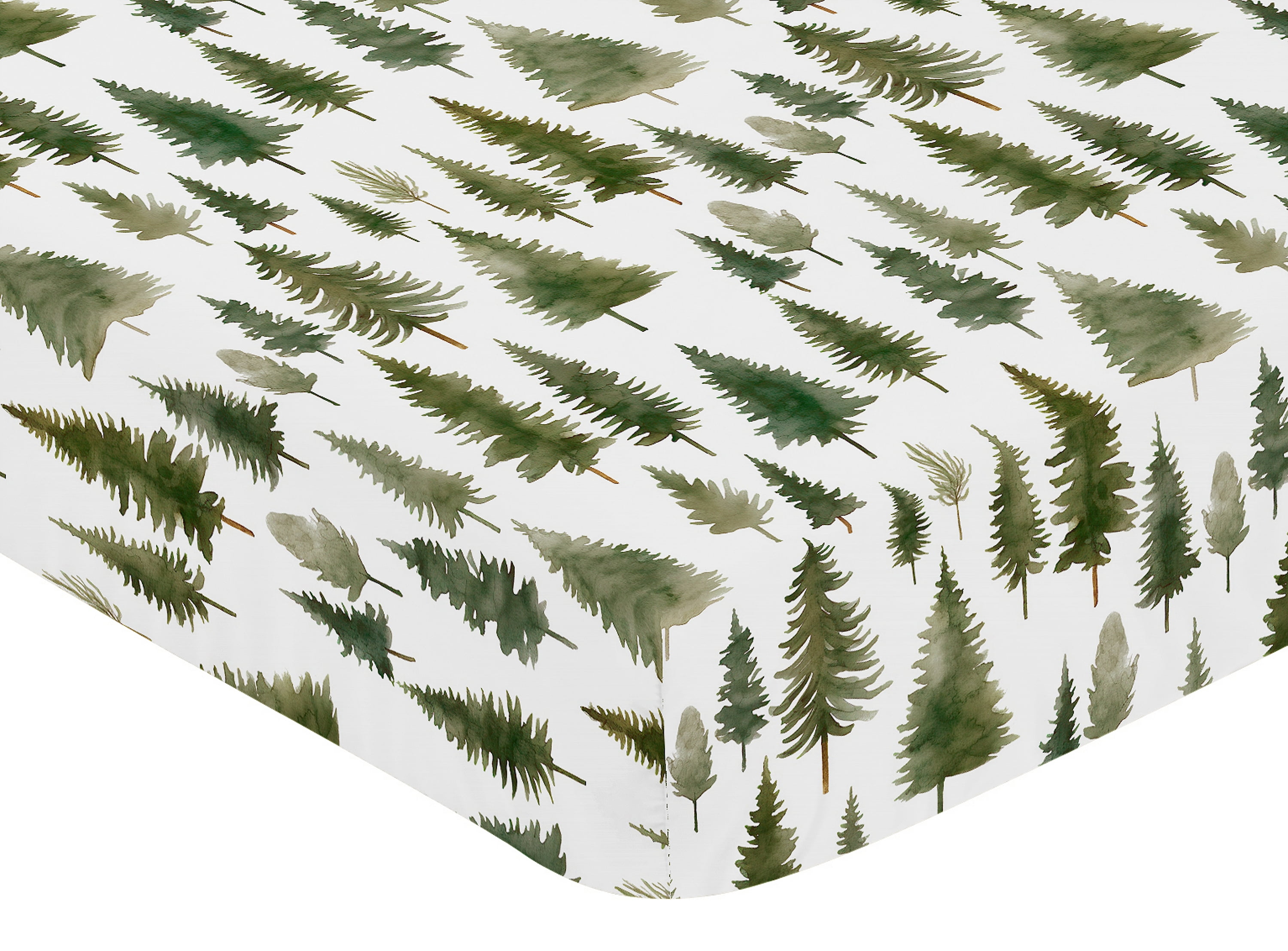 Sweet Jojo Designs Woodland Pine Tree Boy or Girl Gender Neutral Unisex Crib Bedding Set 4 Piece