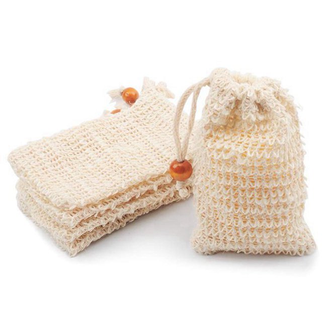 Bolsas de jabón WEIHJMXG paquete de 60 bolsa de ahorro de jabón de Ramio natural con cordón