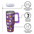 thumbnail image 3 of 30oz Halloween Tumbler with Handle and Straw Lid – Spooky Pumpkin Gift – Insulated Travel Coffee Mug Leak Proof, 3 of 5
