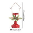 thumbnail image 3 of Twfbrm Christmas Candle Holder, Christmas Decoration 13" Red Metal Candlestick with Pine Needles, Red Berries and Pinecones, Vintage Decorative Candle Stand Xmas Table Centerpiece for Party, 3 of 8