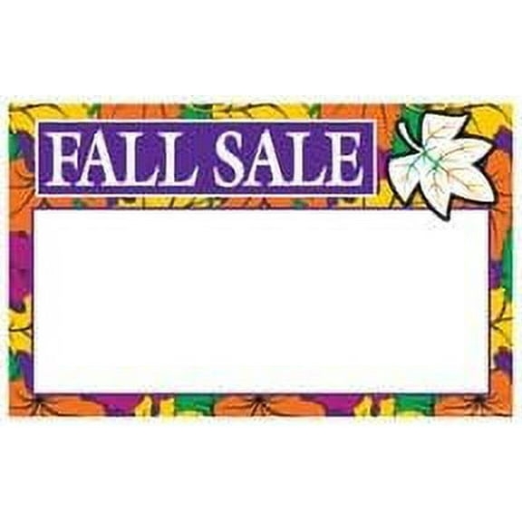 CYA446 "Fall Sale" Retail Price Cards Signs - Holiday and Seasonal Pack of 100 Cards - Business Store Signage (7" x 11")
