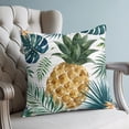 thumbnail image 4 of Pillow Covers 18x18 Set of 2, Pineapple Throw Pillow Covers Decorative Couch Cushion Cover, Summer Fruits Tropical Palm Monstera Leaves Microfiber Soft Square Pillowcases for Bedroom Living Room Sofa, 4 of 9