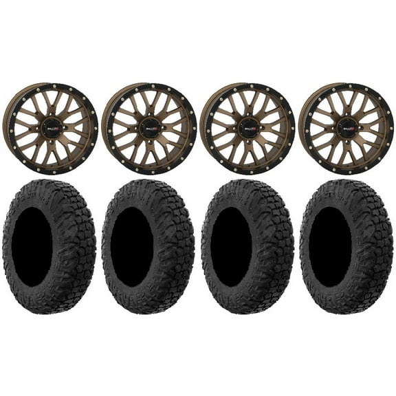 System 3 ST-3 Bronze 18" Wheels 34" MotoVator Tires Sportsman RZR Ranger