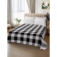 thumbnail image 2 of Black and White Checkered Flat Sheets Only Full Size, Soft Breathable Bed Top Sheets for Mattress, Farmhouse Buffalo Plaid Luxury Bedding Flat Sheets for Home Hotel Bedroom Bed Protection, 2 of 9