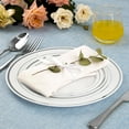 thumbnail image 6 of SETUP Case of 300 White Silver-Rimmed Plastic Plates - Premium Heavy-Duty Disposable Combo for Weddings and Parties - 150 10.25" Dinner and 150 7.5" Salad Plates, 6 of 12