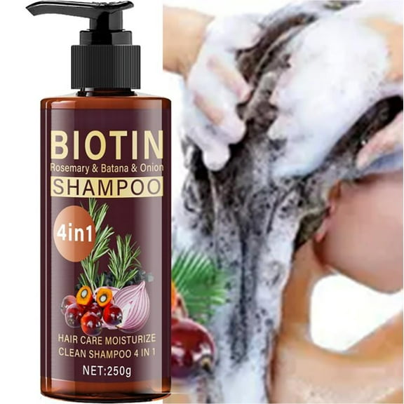 shampoo de cebolla, Onion & Rosemary Shampoo for Hair Growth, Onion Biotin and Rosemary Batana Shampoo for Hair Loss and Thinning Hair, Hair Care Moisturize Clean 4 In 1 for All Hair Type, 250g