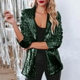 thumbnail image 2 of Sopiago Blazers for Women Sequin Shiny Open Front Blazer Evening Party Sparkly Long Sleeve Slim Cardigan Coat Jacket Green,S, 2 of 7