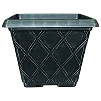 - Southern Patio CF-029861 Lattice Planter, 13 in H, Square, Resin, Silver