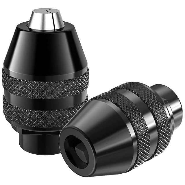 Muyoka 2 portabrocas 9/32-40 0,4-3,4 mm portabrocas sin llave portabrocas de metal resistente portabrocas sin llave adaptador de broca de cambio rápido herramienta de hardware para destornillador de i Muyoka Hogar