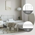 thumbnail image 4 of vidaXL Twin XL Metal Bed Frame with Headboard, Sturdy Steel, White, No Mattress, 4 of 9