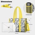 thumbnail image 5 of Teacher Tote Bag,Blue Baseballs with Yellow Flowers Pattern Teacher Utility Tote Bag,Large Work Tote Bags for Women with Multiple Pockets,Top Zipper Closure,13.8x10.6x6.7 Inch, 5 of 5