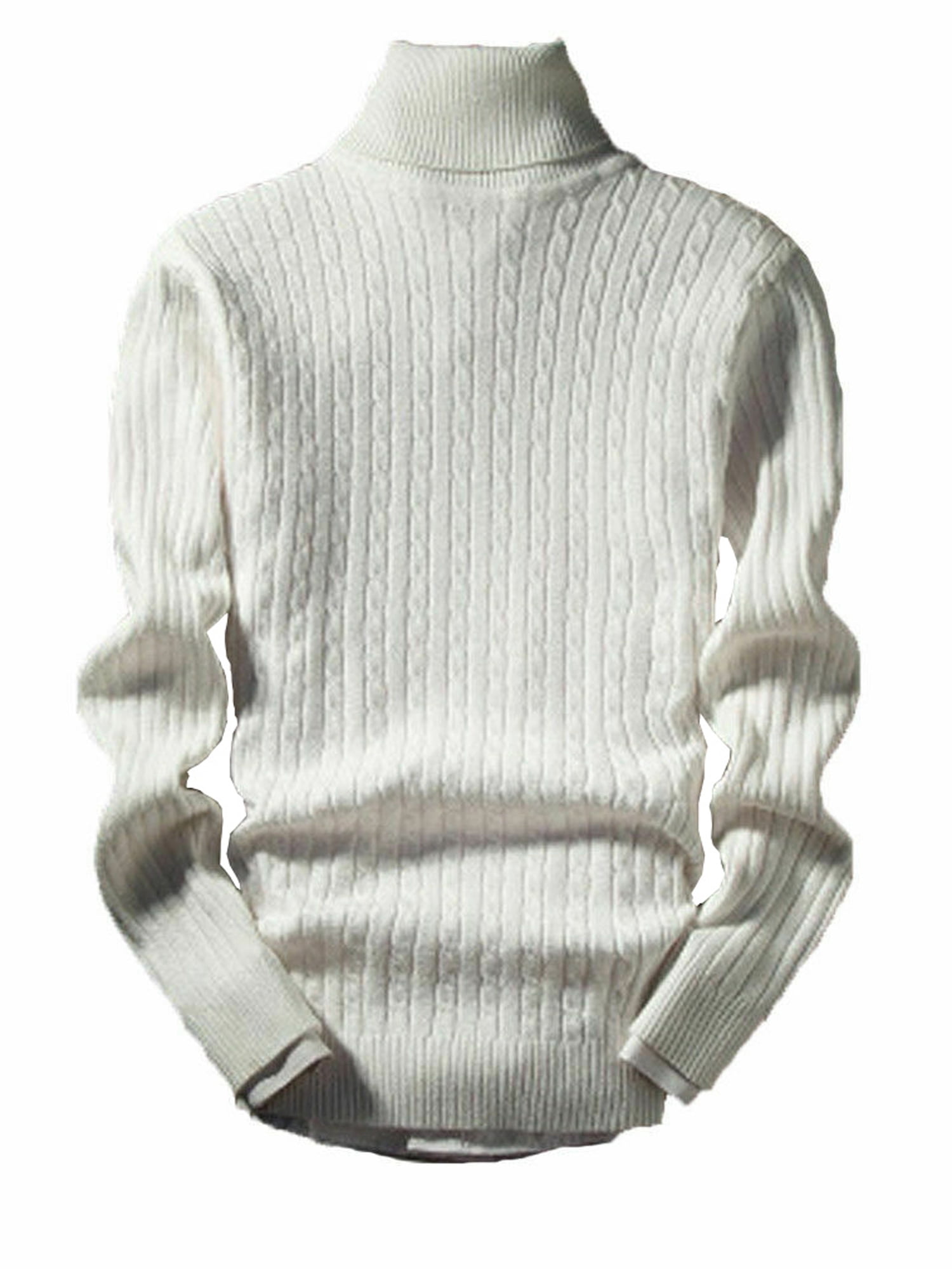 X-Future Mens Striped 1/4 Zipper Winter Pullover Slim Knitting Turtleneck Sweater 