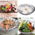thumbnail image 5 of Veggie Vegetable Steamer Basket, Folding Steaming Basket, Metal Stainless Steel Steamer Basket Insert, Collapsible Steamer Baskets for Cooking Food, Expandable Fit Various Size Pot(5.3" to 8.6"), 5 of 5