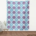 thumbnail image 4 of Ambesonne Abstract Floral Fabric by the Yard Upholstery, Fractal Hibiscus, 1 Yard, Dark Pink Sea Blue White, 4 of 5