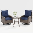 thumbnail image 2 of ELPOSUN Outdoor Patio Swivel Rocking Chair Set of 2, 3 Pieces All-Weather Wicker Patio Furniture Bistro Set with Side Table for Garden, Backyard, porch, Brown&Blue, 2 of 9