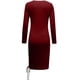 thumbnail image 5 of Moda mujer pulóver manga larga otoño sólido Casual cuello en V sudadera vestido con cordón Fridja  NMB3417, 5 of 5