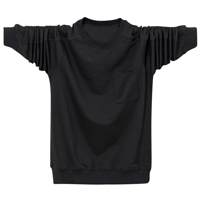 pstuiky camisetas de manga larga para hombre, Camiseta holgada de manga larga y cuello redondo para hombre, talla grande Tops casuales para hombres xxxxxl