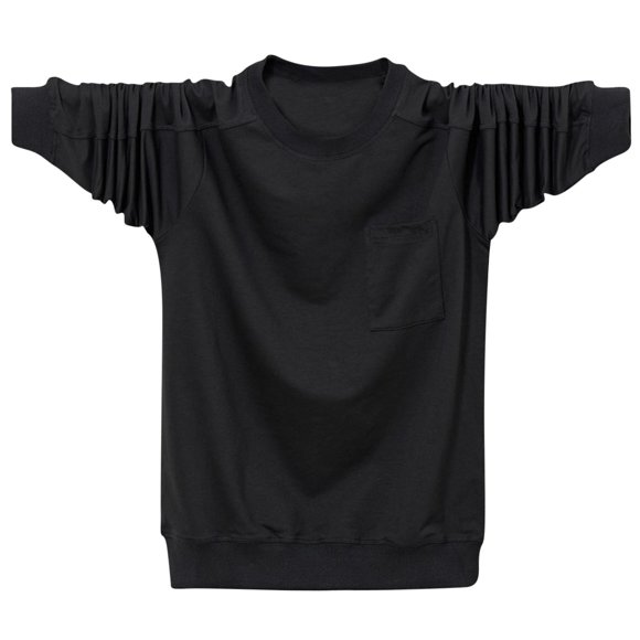 pstuiky camisetas de manga larga para hombre, Camiseta holgada de manga larga y cuello redondo para hombre, talla grande Tops casuales para hombres xxxxxl