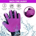 thumbnail image 4 of Upgrade Pet Grooming Gloves, Grooming Gloves for Dogs, Cats, Rabbits & Horses with Long and Short Hair, Efficient Pets Hair Remover Mittens - 1 Pair (Purple), 4 of 7