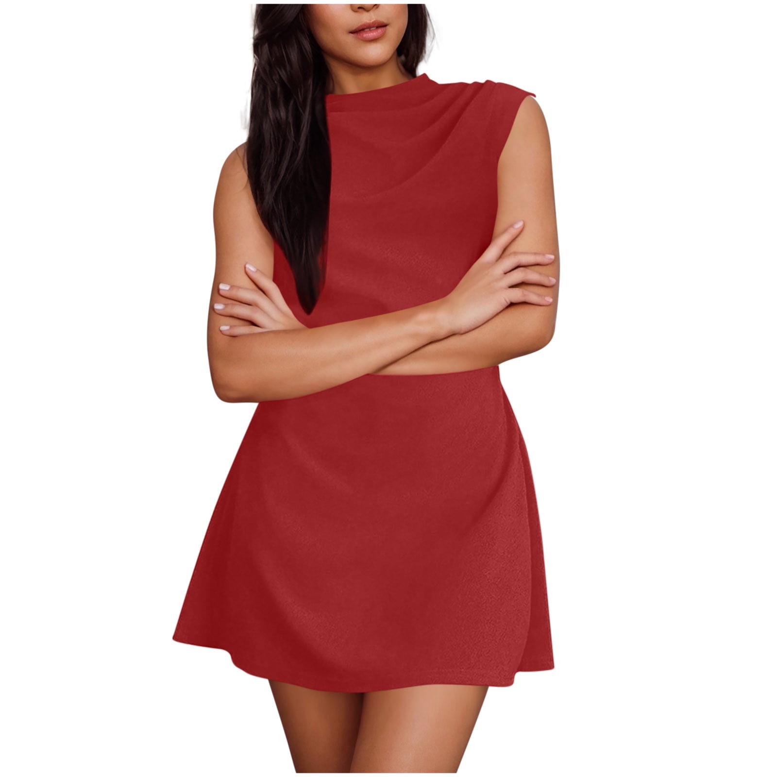 strapless open back dress Pinot Noir Halter Ruched Mini Dress Red main image 1
