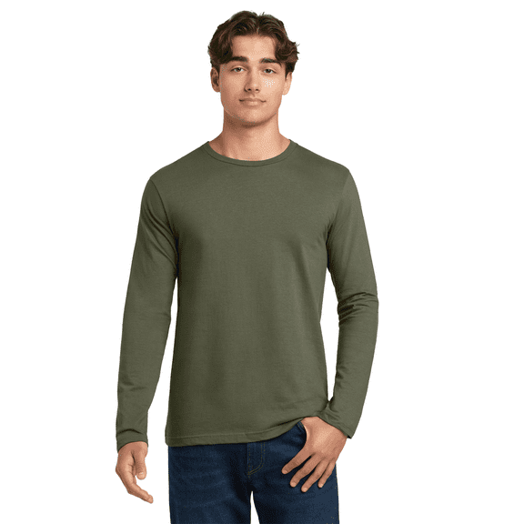Gildan Men's Softstyle Long Sleeve T-Shirt, Crew Neck Modern Classic Fit Tee, Military Green, M