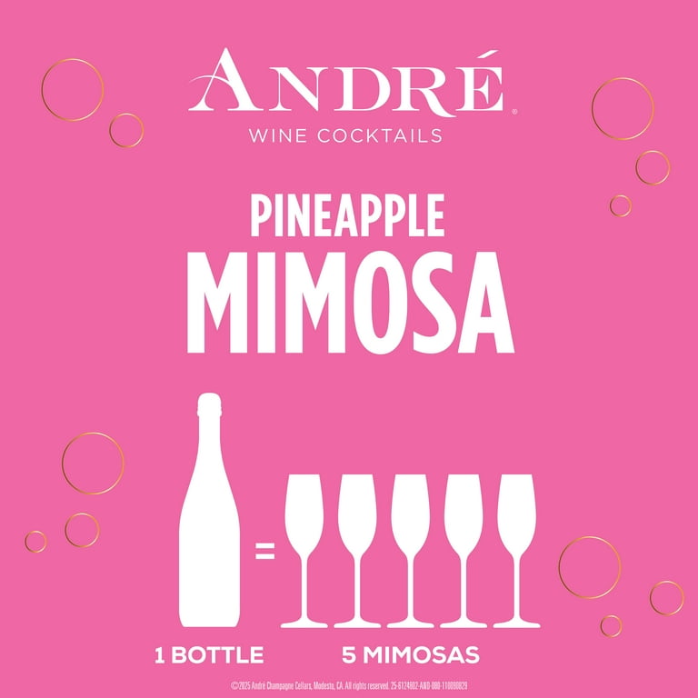 Andre Mimosa Pineapple Sparkling Wine Cocktail, 750ml Bottle