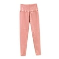 thumbnail image 3 of QATAINLAV Women's High Waisted Leggings with Knee Pads Oversized Winter Warm Yoga Pants Stretchy Workout Tight Trousers, Pink, XXXL, 3 of 5