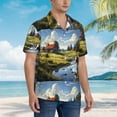thumbnail image 2 of Cauagu Pasture Cow A Print Hawaiian Shirt for Men,Casual Short Sleeve Button Down Shirts Summer Beach Men's Regular-Fit Short-Sleeve Print Shirt -Small, 2 of 6