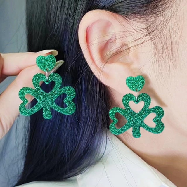 Fiudx Ofertas relámpago del día Pendientes del San Patricio Pendientes vintage Pendientes personalizados Mujer
