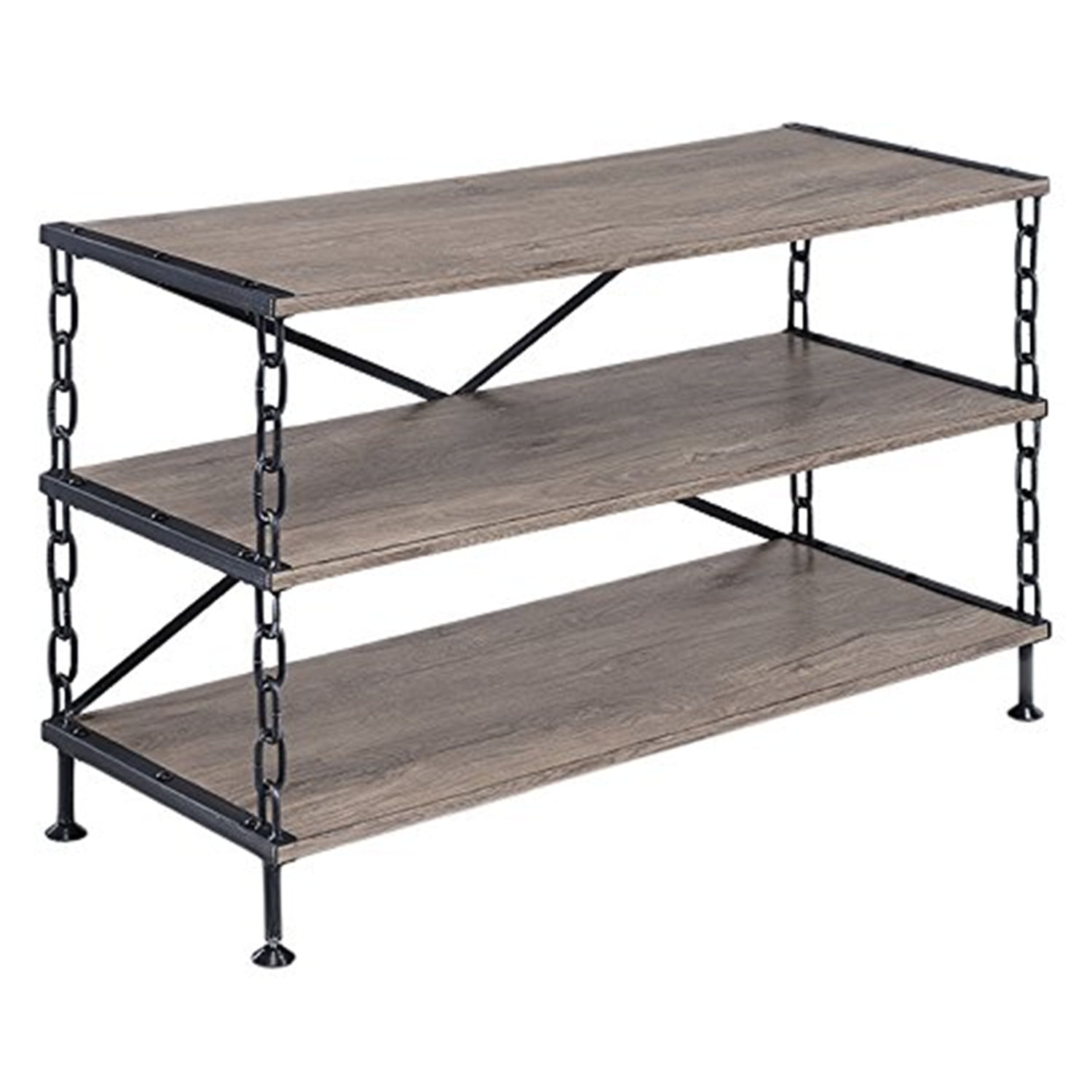 ACME Jodie TV Stand, Rustic Oak & Antique BlackColorRustic Oak