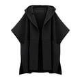 thumbnail image 1 of Women Woolen Cape Poncho Coat Cloak Open Front Cardigan Jacket Outwear, 1 of 2