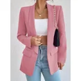 thumbnail image 1 of Women's Office Lightweight Loose Fit Solid Color Blazer Notch Collar Long Sleeve, 1 of 9
