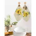 thumbnail image 2 of Bees Kitchen Dish Towels for Drying Dishes Set of 3, Sunflowers Summer Watercolor Floral Leaf Palnt Honey Waffle Weave Microfiber Hand Tea Bathroom Towels Quick Dry & Absorbent Towel 12x12, 2 of 7