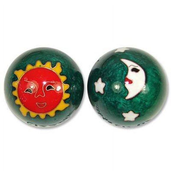 M.V. Trading Balles de Santé Anti-Stress Soleil et Lune Asiatiques Chinois avec Carillons