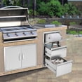 thumbnail image 2 of Karpevta Double Access Drawer with Paper Towel Holder 15''Wx H26'' x D20'' Inch Outdoor Kitchen Drawers Flush Mount BBQ Island BBQ Triple Drawers Outdoor Kitchens & Patio Grill Station, 2 of 6