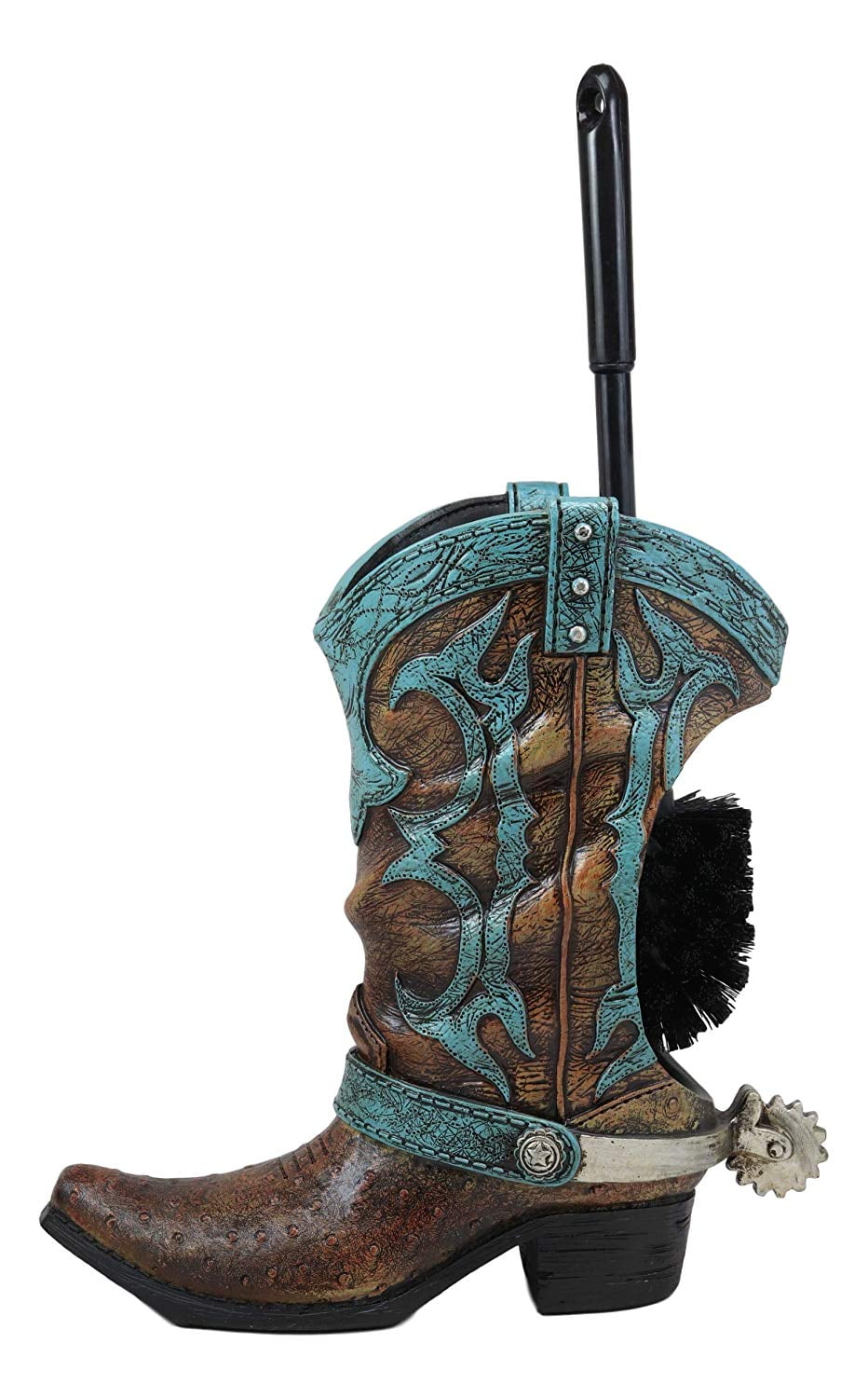 Ebros Rustic Vintage Western Turquoise Faux Leather Cowboy Boot with
