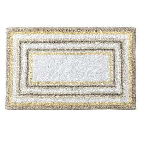 Sonoma Yellow Beige Border Stripe Plush Pile Throw Rug 23x38 Cotton Sonoma Yellow Beige Border Stripe Plush Pile Throw Rug 23x38 Cotton Bath Mat